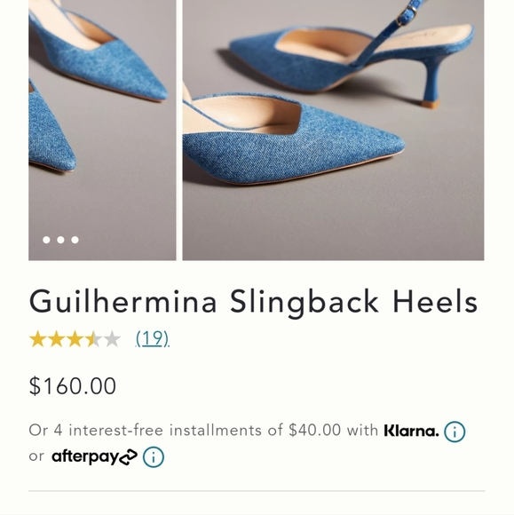 Anthropologie Guilhermina Slingback Kitten Heel in Denim - Picture 2 of 13